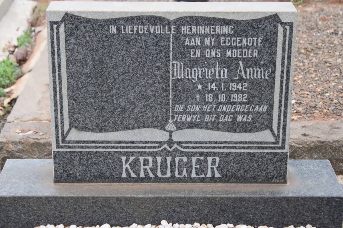 KRUGER Magrieta Annie 1942-1982