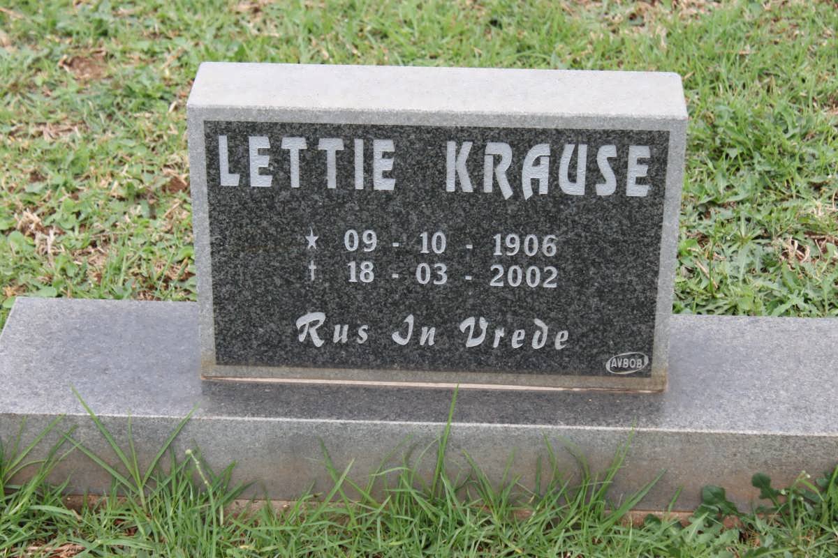 KRAUSE Lettie 1906-2002