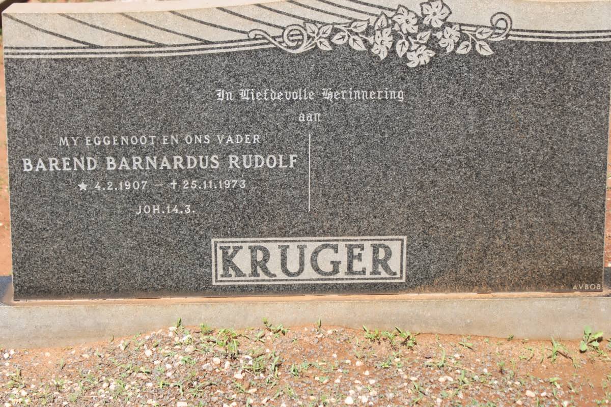 KRUGER Barend Barnardus Rudolf 1907-1973