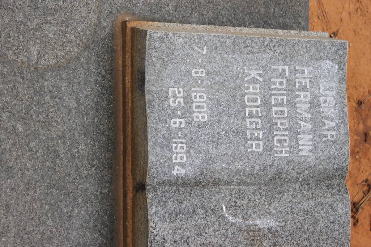 KROEGER Oskar Hermann Friedrich 1908-1994