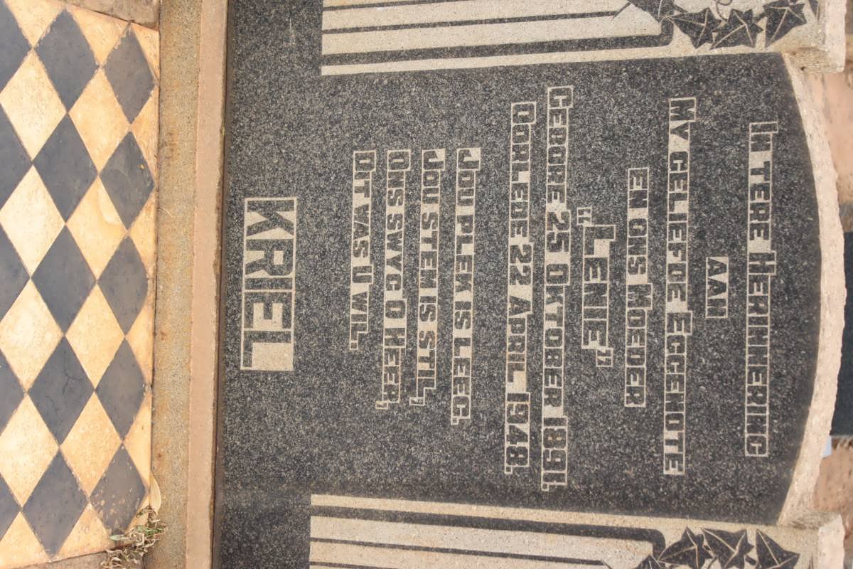 KRIEL Lenie 1891-1948