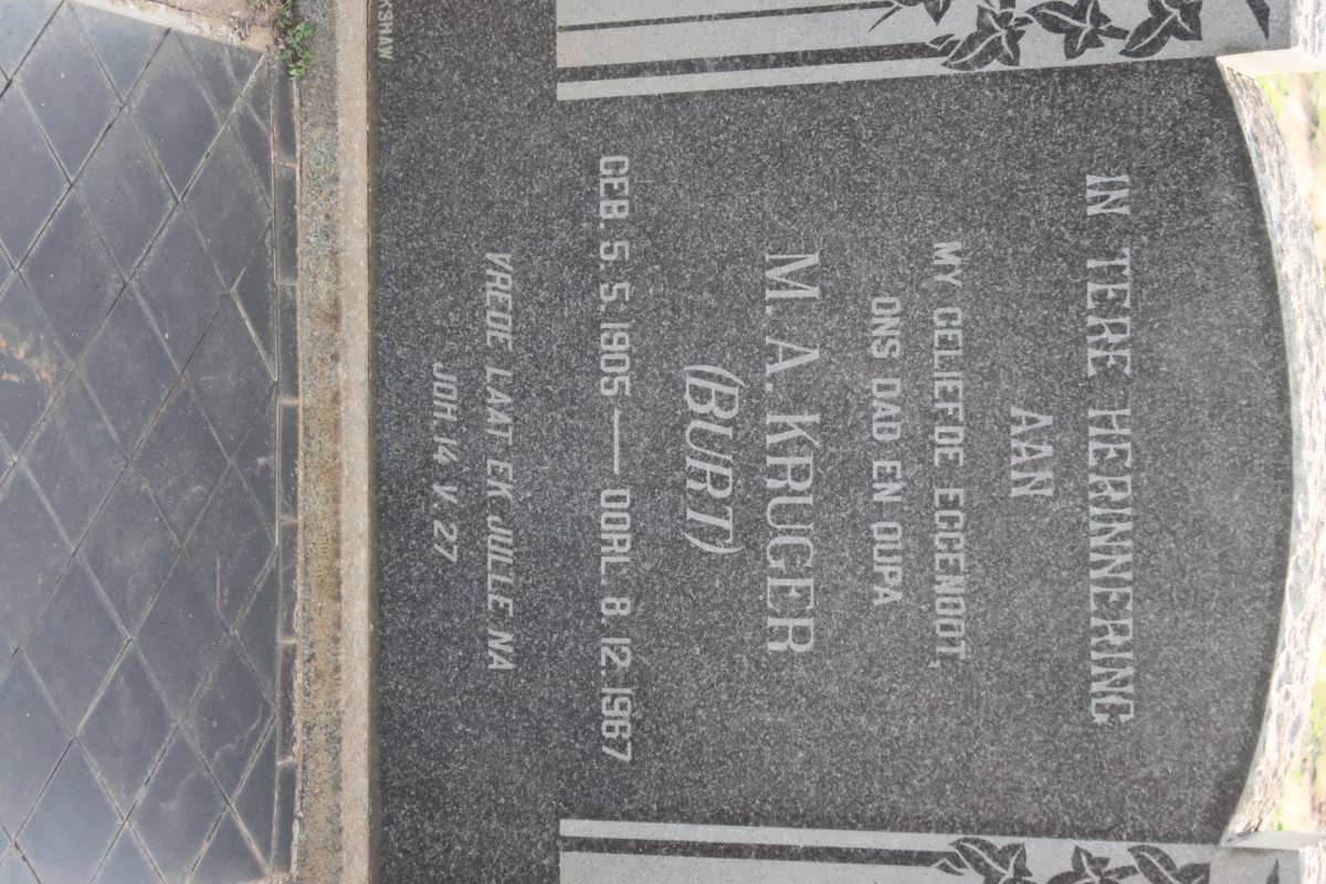 KRUGER M.A. 1905-1967