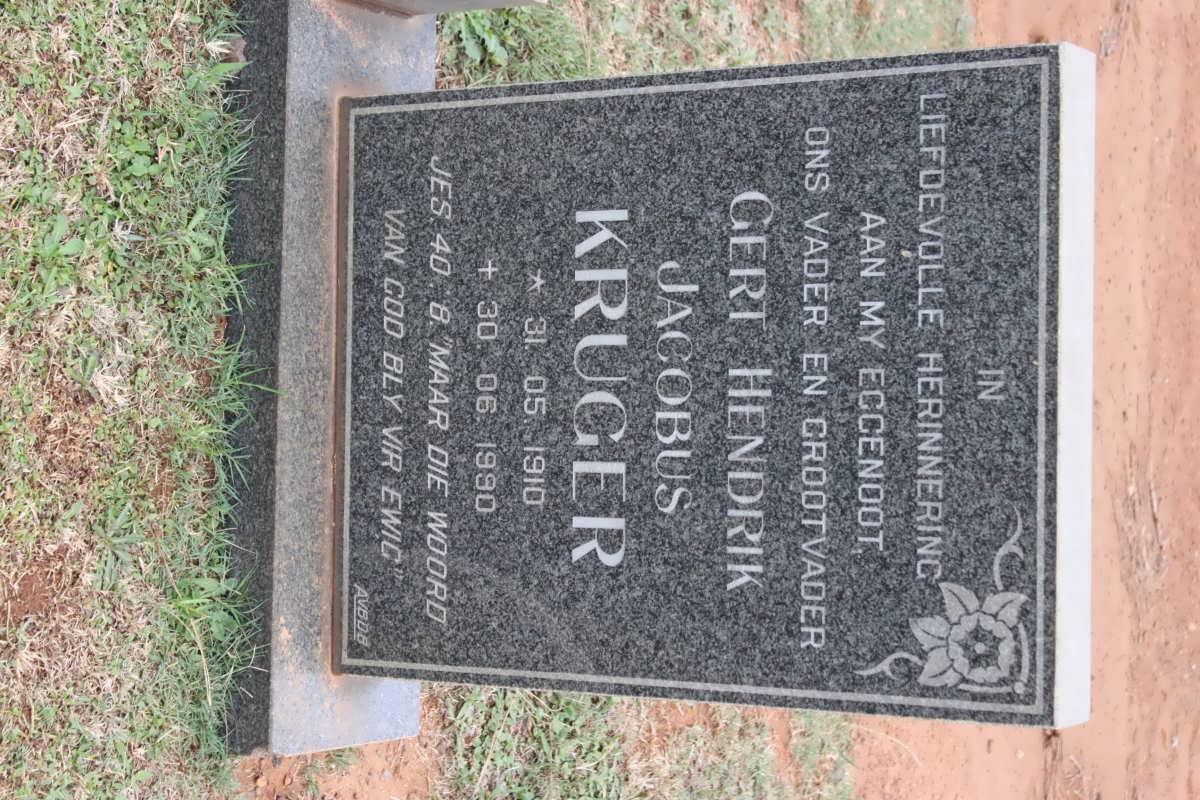 KRUGER Gert Hendrik Jacobus 1910-1990