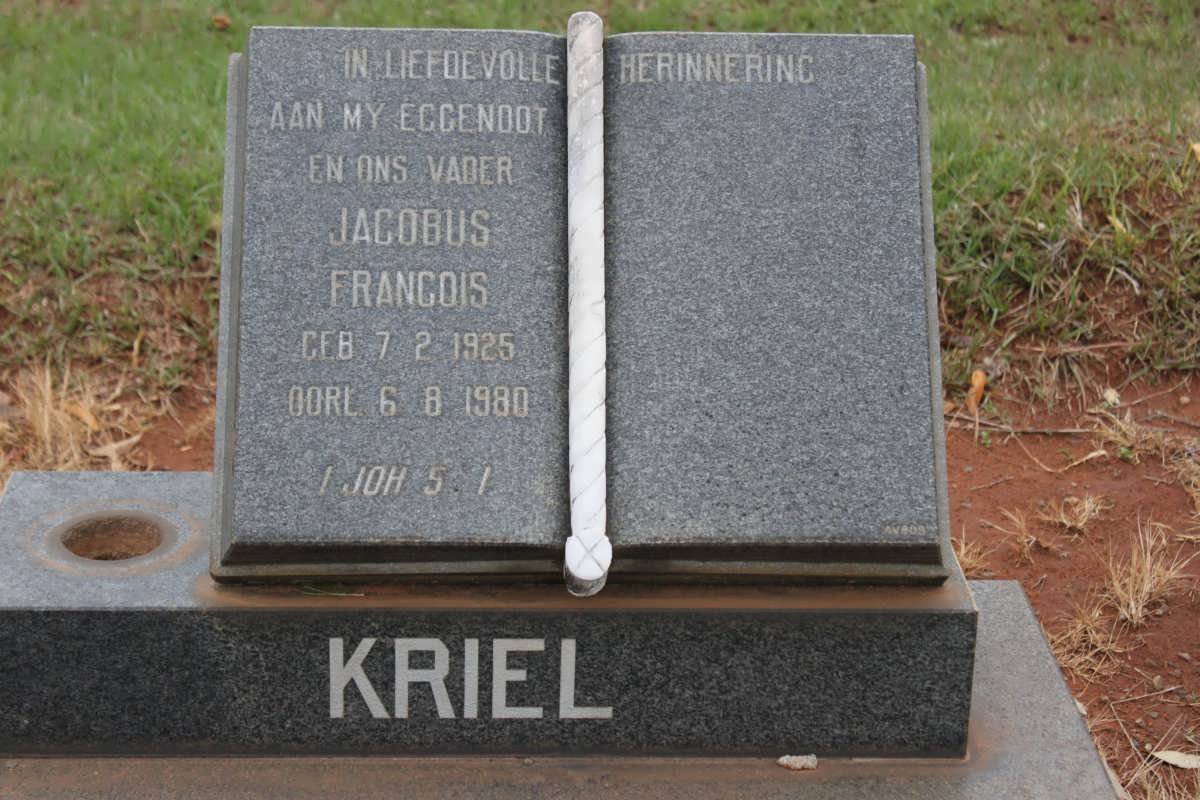 KRIEL Jacobus Francois 1925-1980