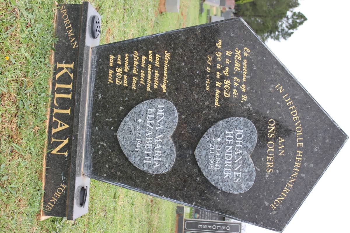 KILIAN Johannes Hendrik 1941-1998 &amp; Dina Maria Elizabeth 1944-