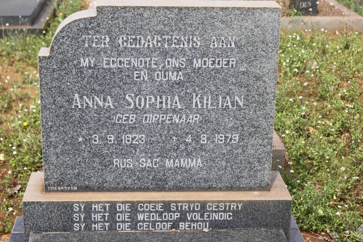 KILIAN Anna Sophia nee DIPPENAAR 1923-1979