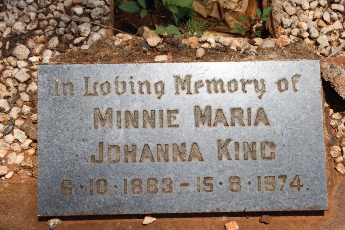 KING Minnie Maria Johanna 1883-1974