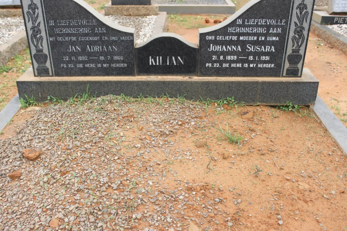 KILIAN Jan Adriaan 1892-1966 &amp; Johanna Susara 1899-1991