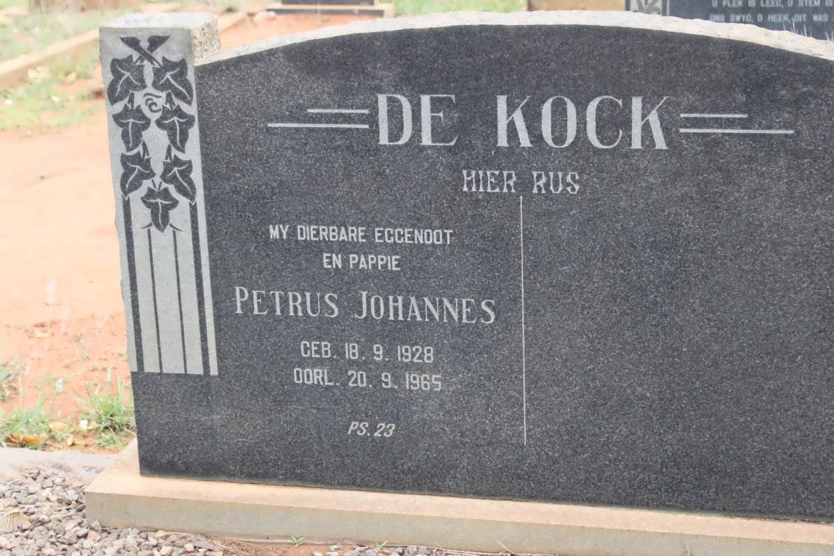 KOCK Petrus Johannes, de 1928-1965