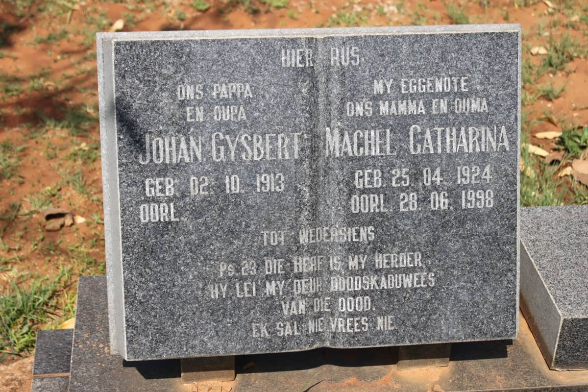 KOCH Johan Gysbert 1913- &amp; Machel Catharina 1924-1998