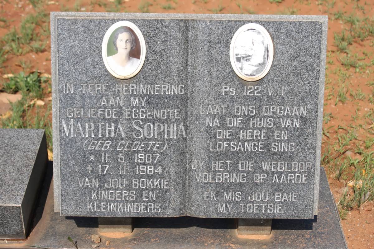 KOCH Martha Sophia nee CLOETE 1907-1984