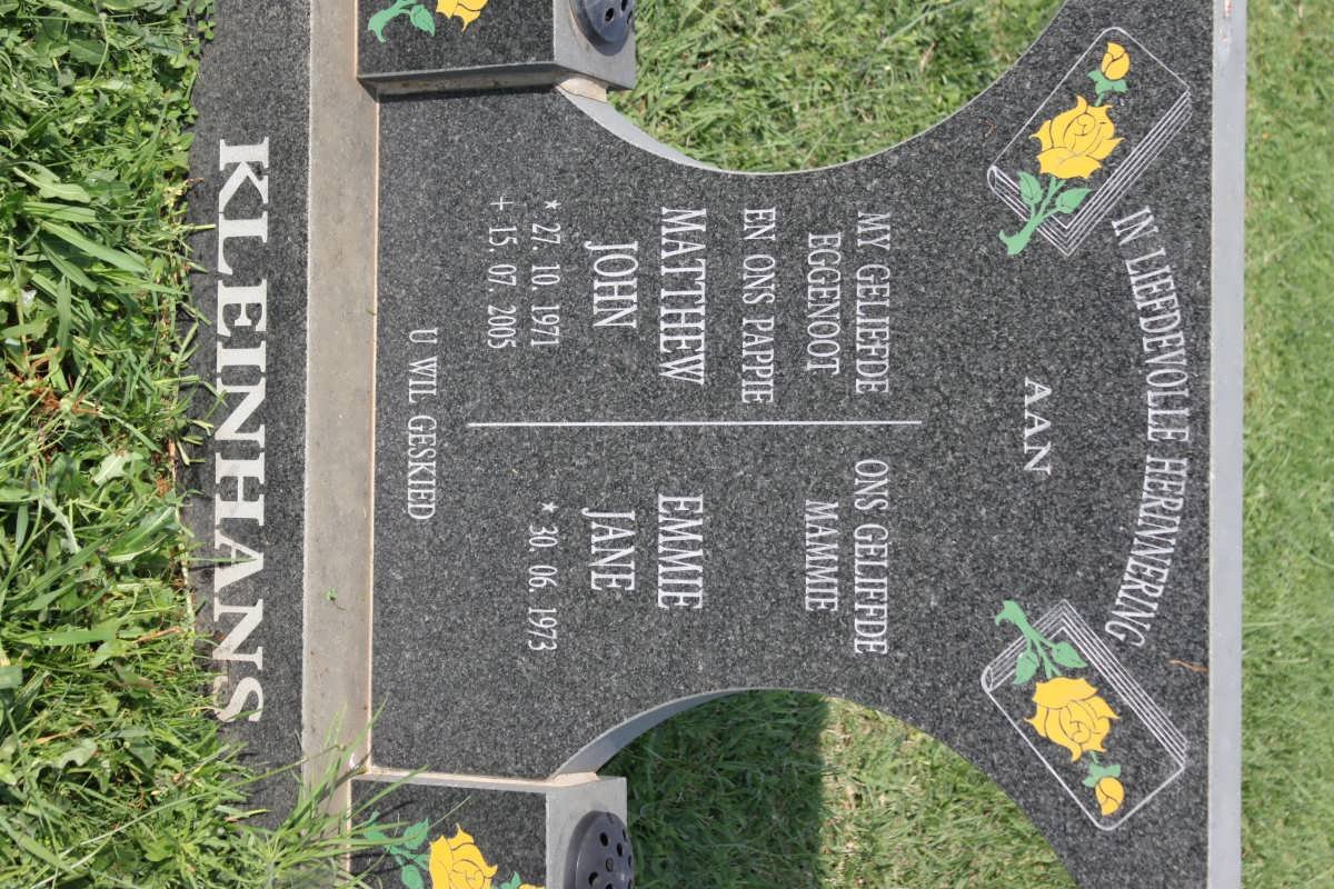 KLEINHANS Matthew John 1971-2005 &amp; Emmie Jane 1973-