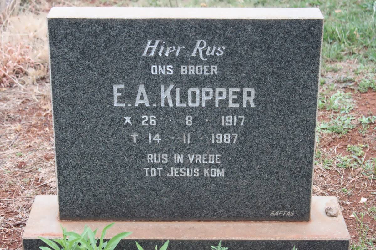 KLOPPER E.A. 1917-1987