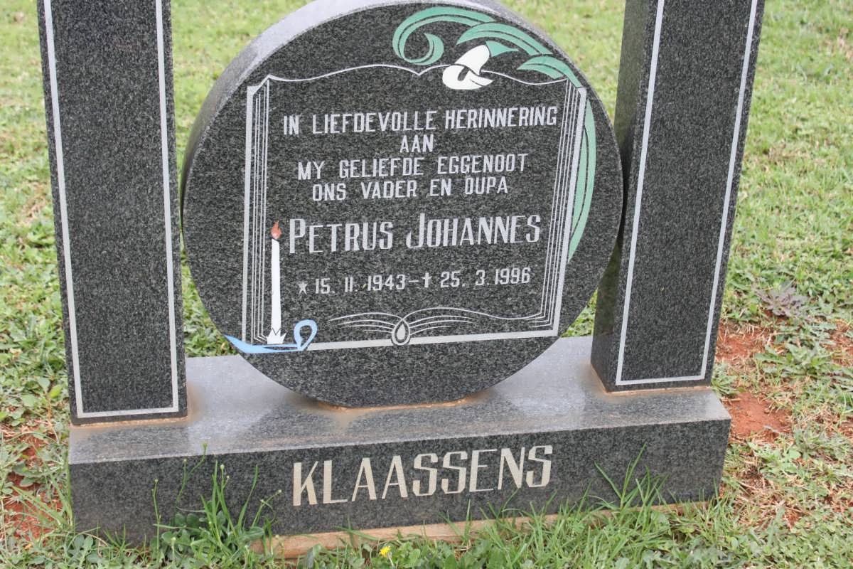 KLAASSENS Petrus Johannes 1943-1996