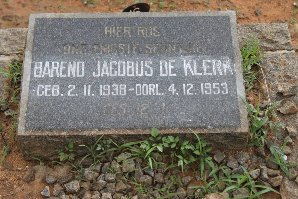 KLERK Barend Jacobus, de 1938-1953