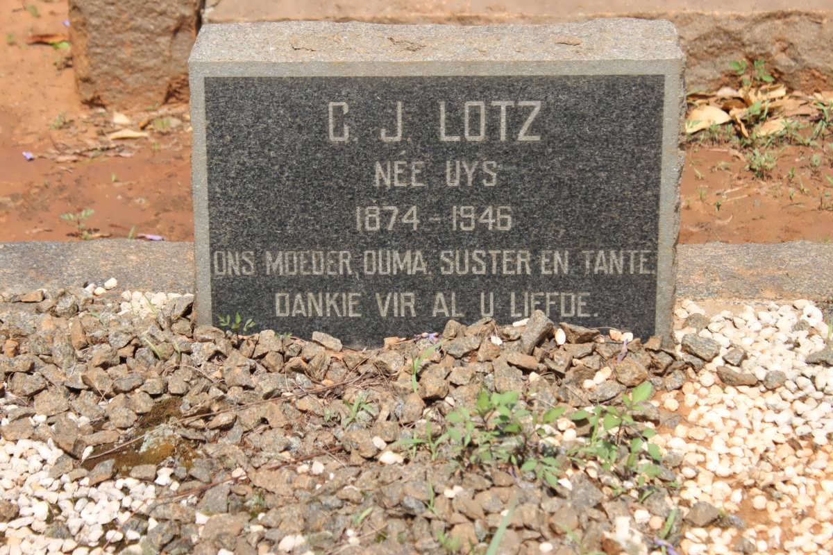 LOTZ C.J. nee UYS 1874-1946