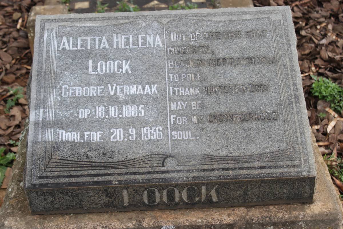 LOOCK Aletta Helena nee VERMAAK 1885-1956