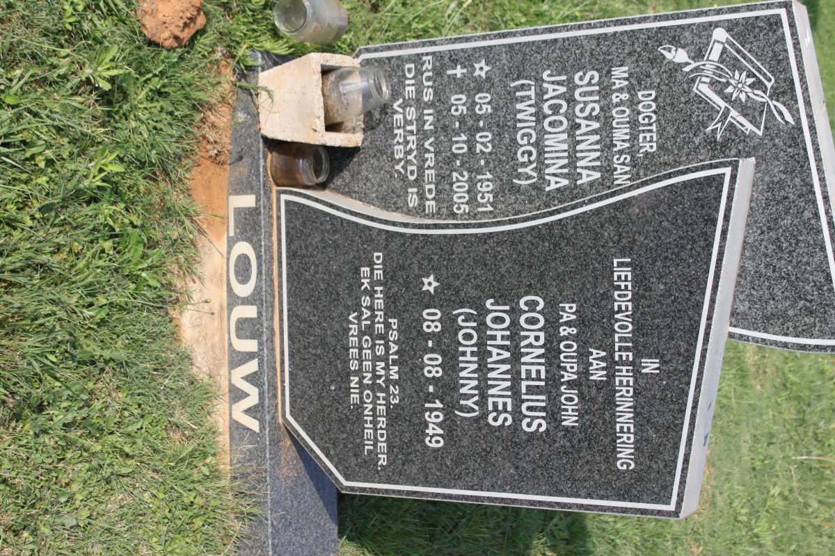 LOUW Cornelius Johannes 1949- &amp; Susanna Jacomina 1951-2005