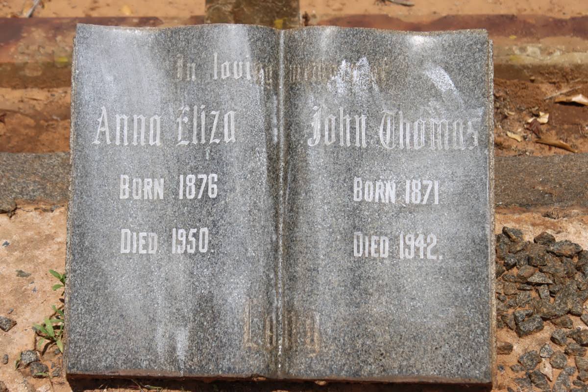 LONG John Thomas 1871-1942 &amp; Anna Eliza 1876-1950