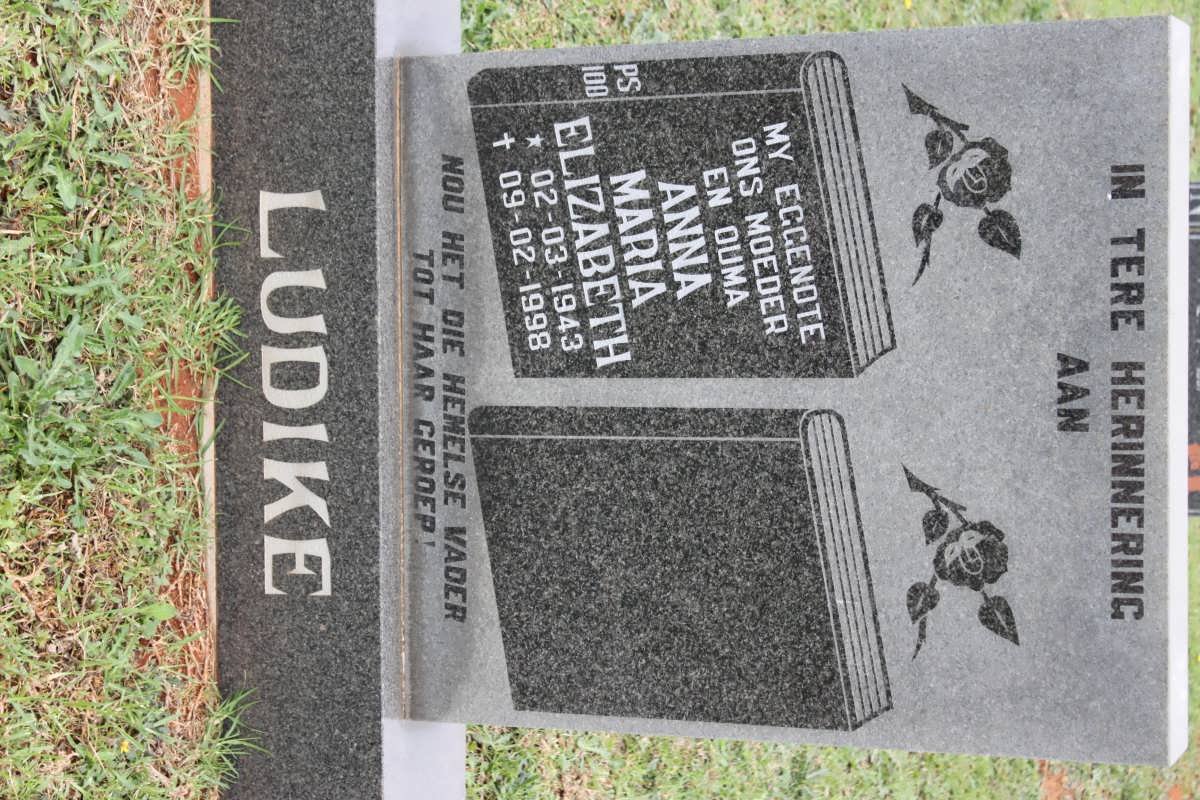 LUDIKE Anna Maria Elizabeth 1943-1998