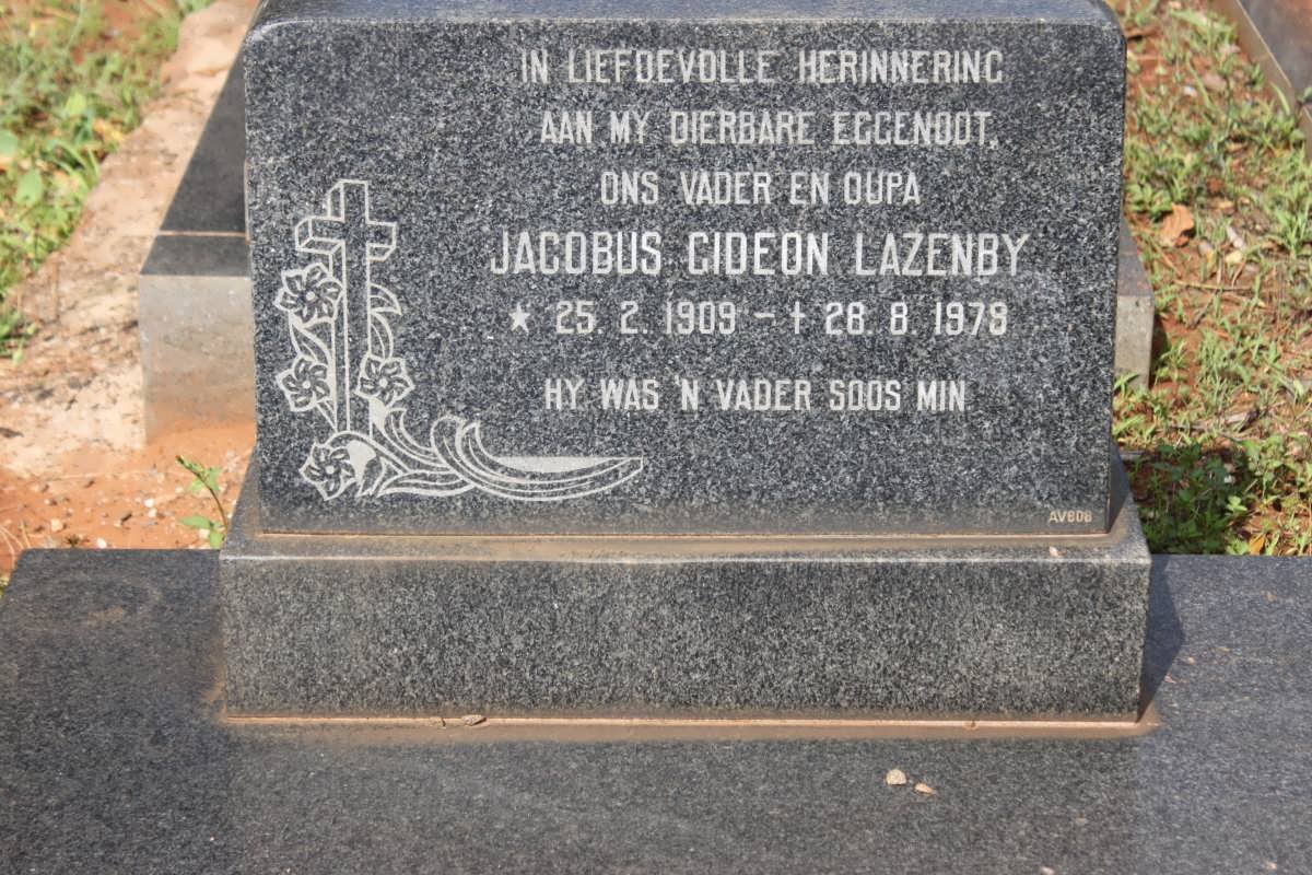 LAZENBY Jacobus Gideon 1909-1979