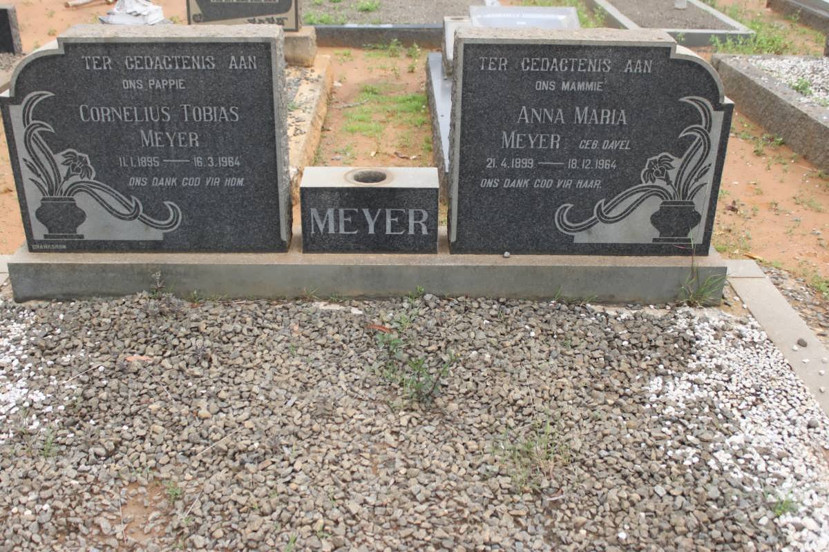 MEYER Cornelius Tobias 1895-1984 &amp; Anna Maria DAVEL 1899-1964