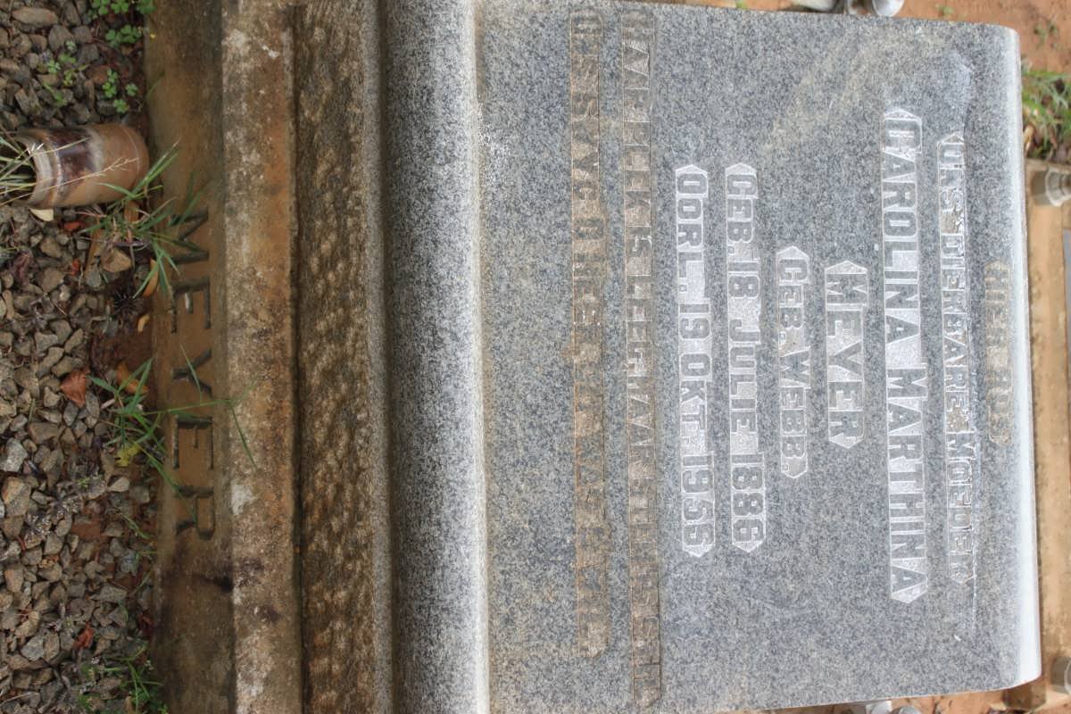 MEYER Carolina Marthina nee WEBB 1886-1955