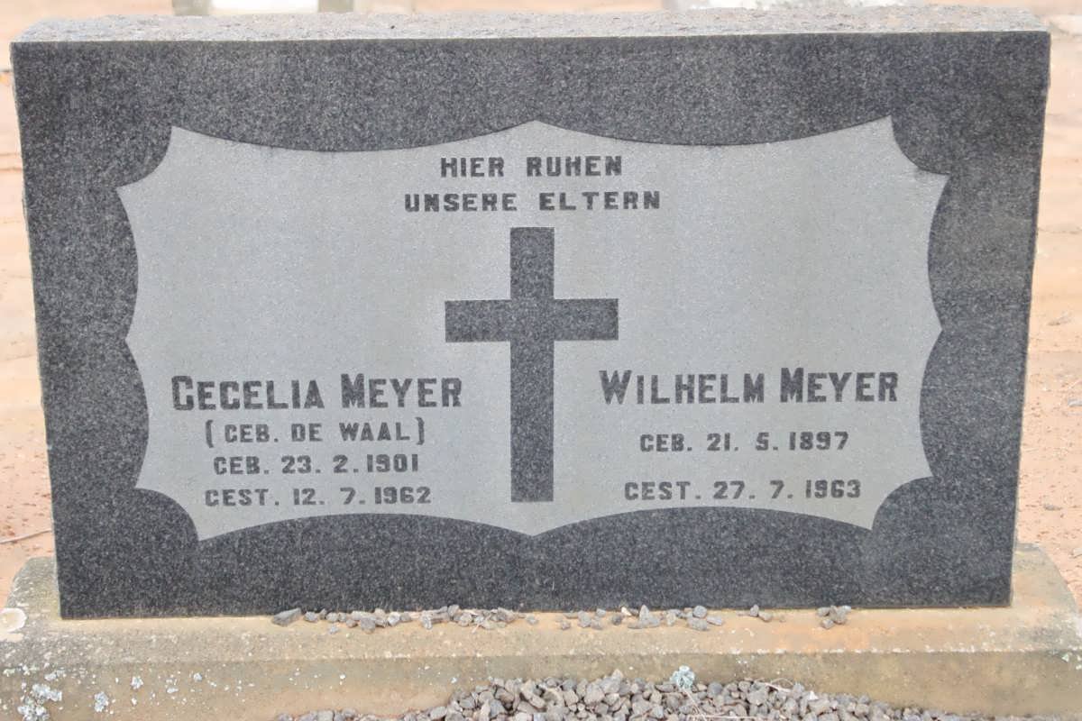MEYER Wilhelm 1897-1963 &amp; Cecelia DE WAAL 1901-1962
