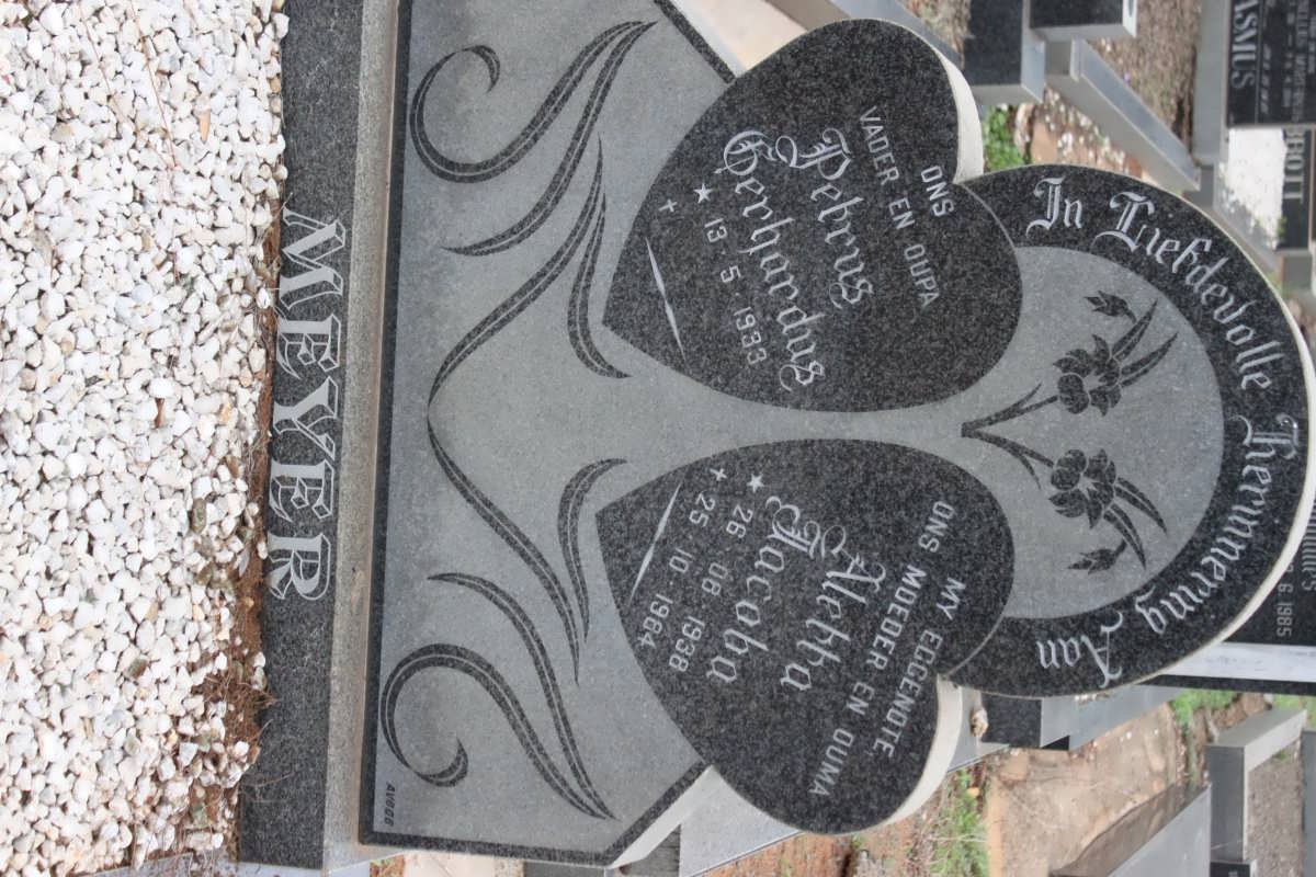 MEYER Petrus Gerhardus 1933- &amp; Aletta Jacoba 1938-1984