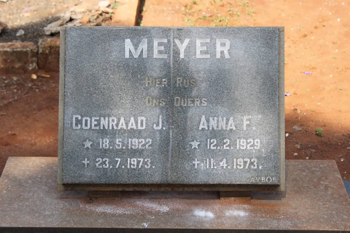 MEYER Coenraad J. 1922-1973 &amp; Anna F. 1929-1973