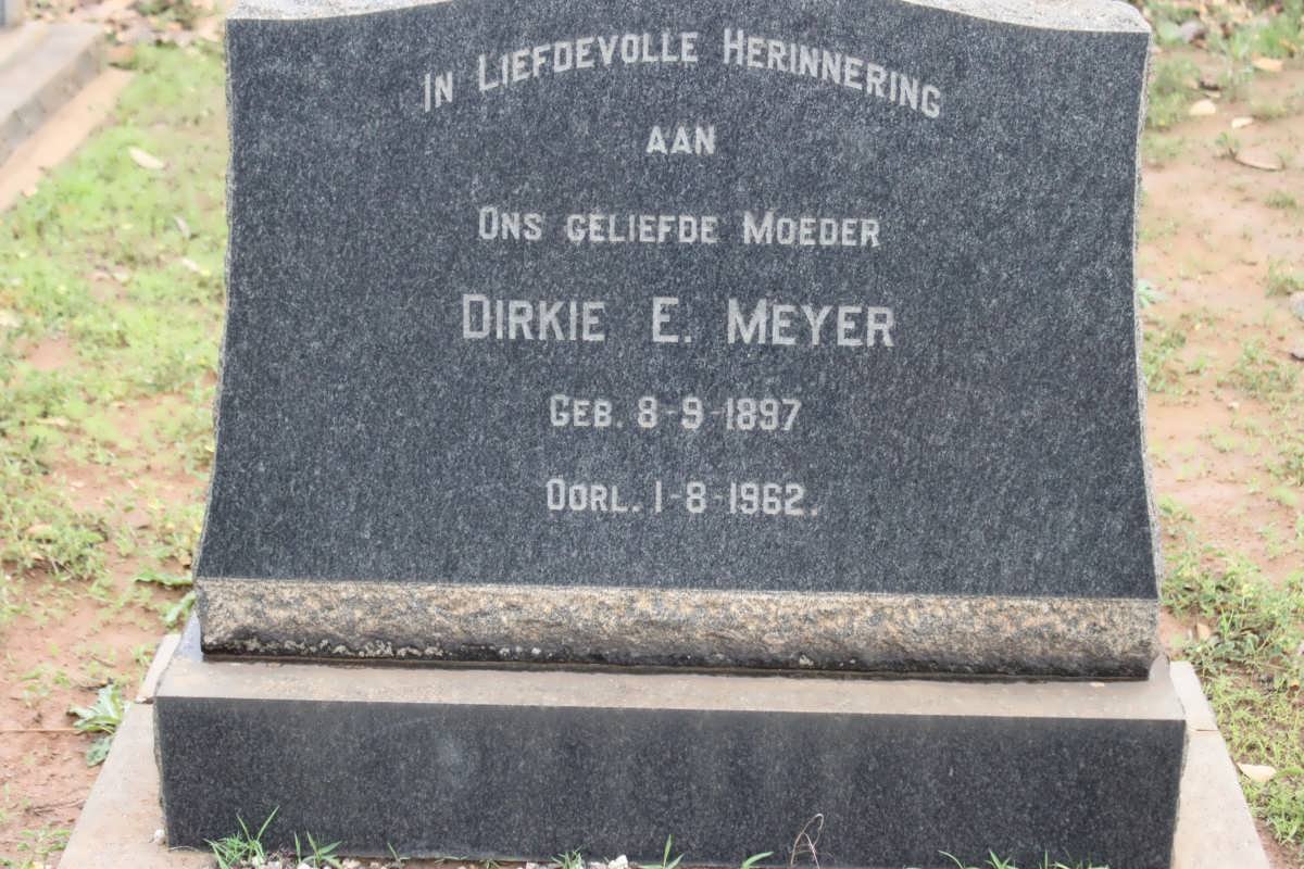 MEYER Dirkie E. 1897-1962