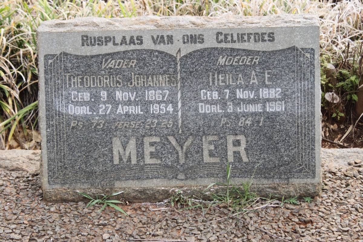 MEYER Theodorus Johannes 1867-1954 &amp; Heila A.E. 1882-1961
