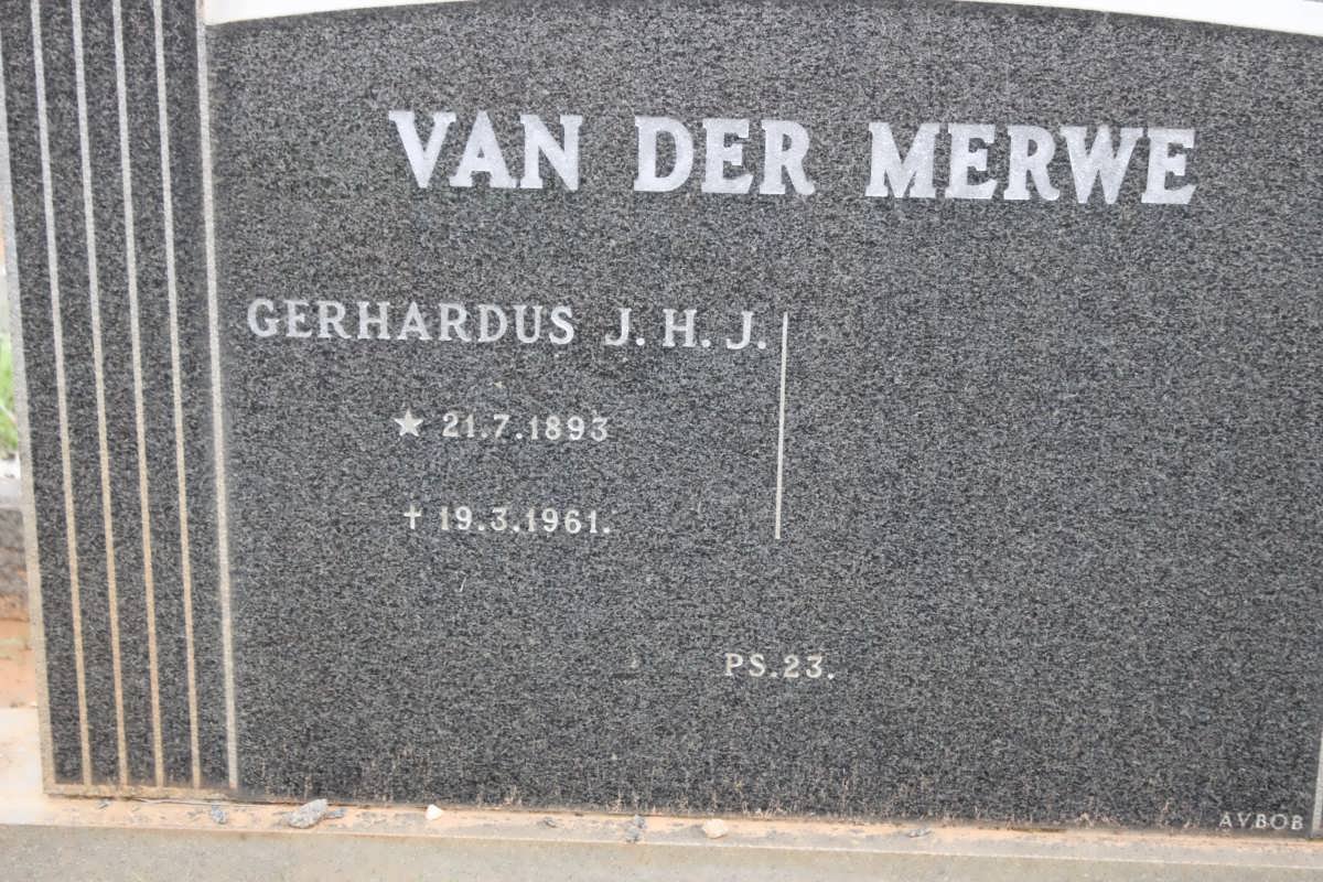 MERWE Gerhardus J.H.J., van der 1893-1961