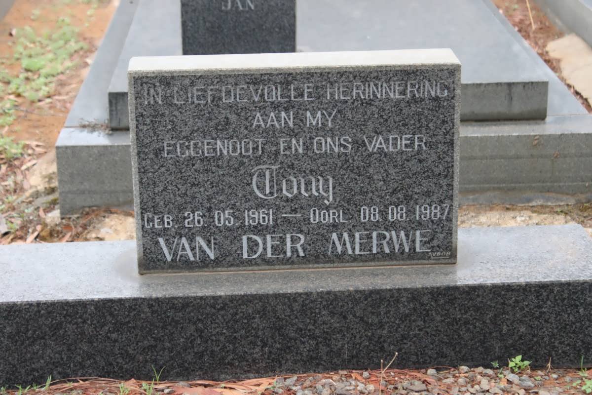 MERWE Tony, van der 1961-1987
