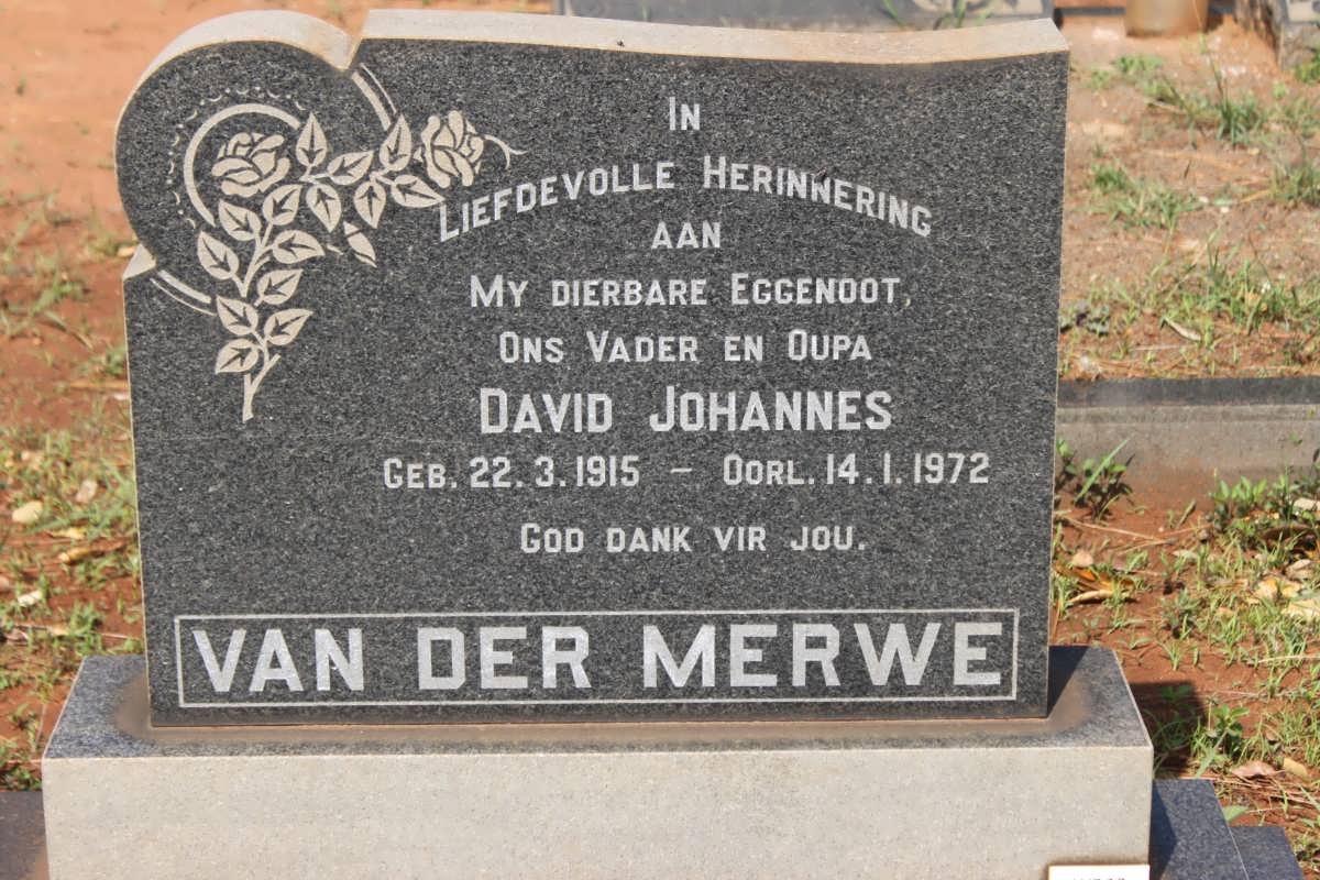 MERWE David Johannes, van der 1915-1972