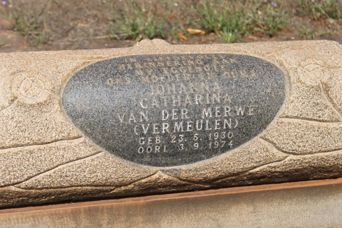 MERWE Johanna Catharina, van der nee VERMEULEN 1930-1974