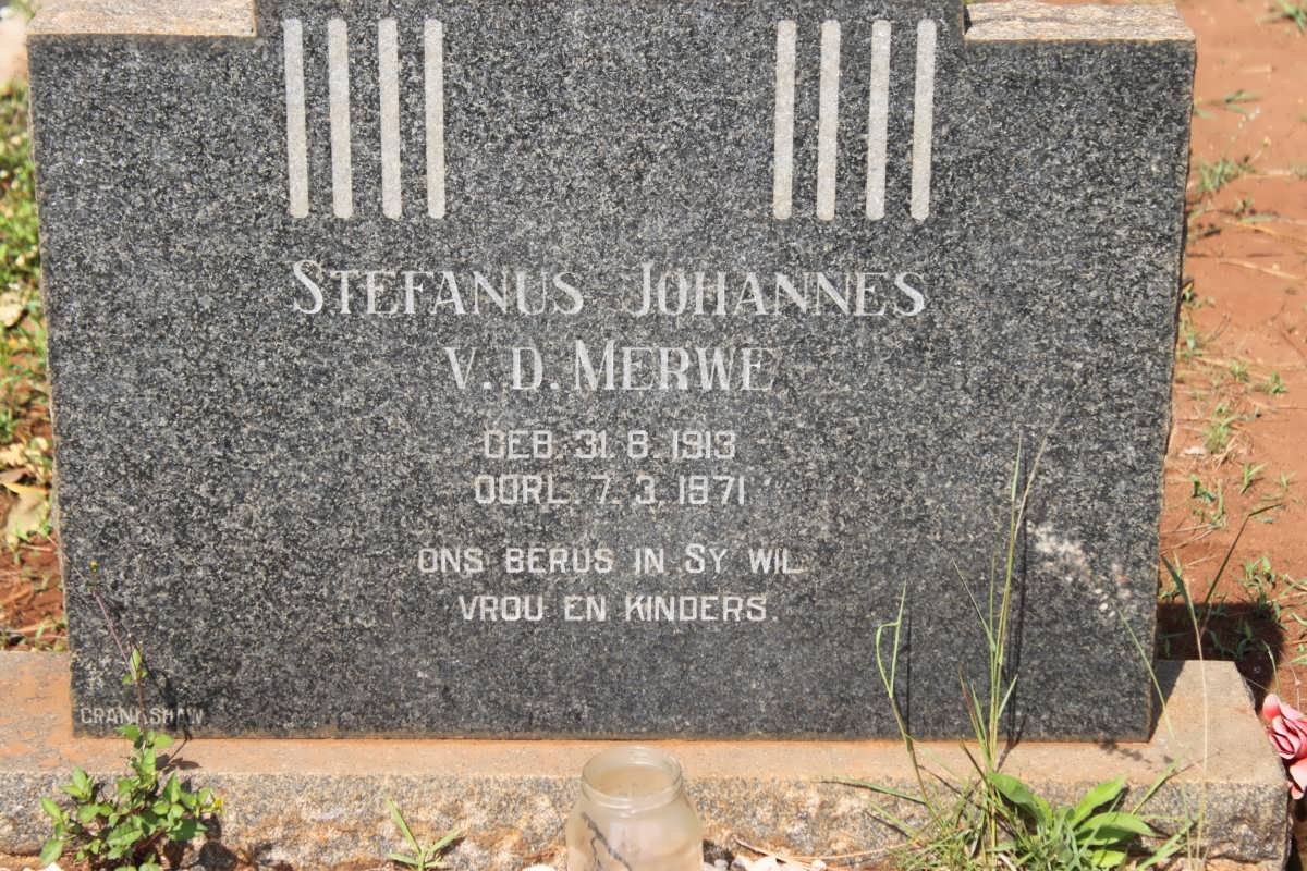 MERWE Stefanus Johannes, v.d. 1919-1971