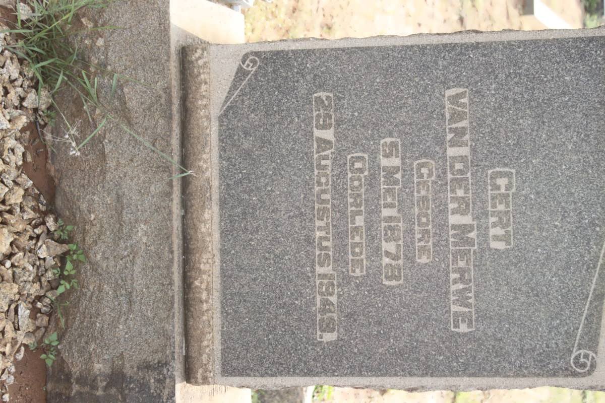MERWE Gert, van der 1878-1949