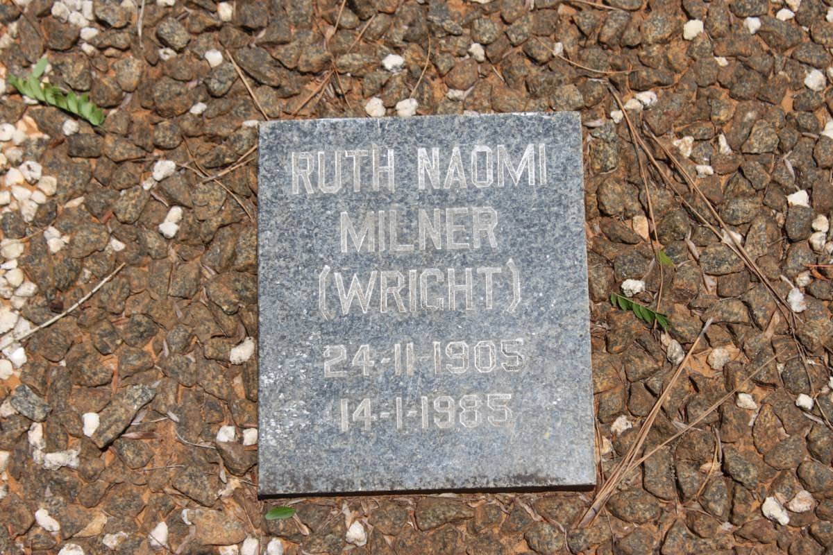 MILNER Ruth Naomi nee WRIGHT 1905-1985