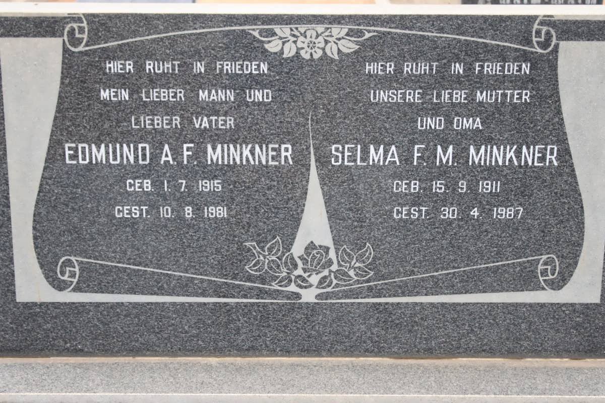 MINKNER Edmund A.F. 1915-1981 &amp; Selma F.M. 1911-1987