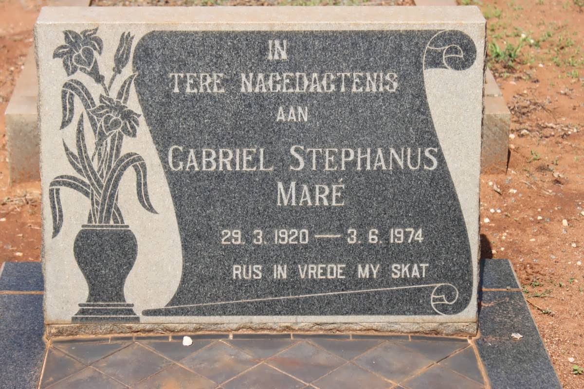 MARE Gabriel Stephanus 1920-1974