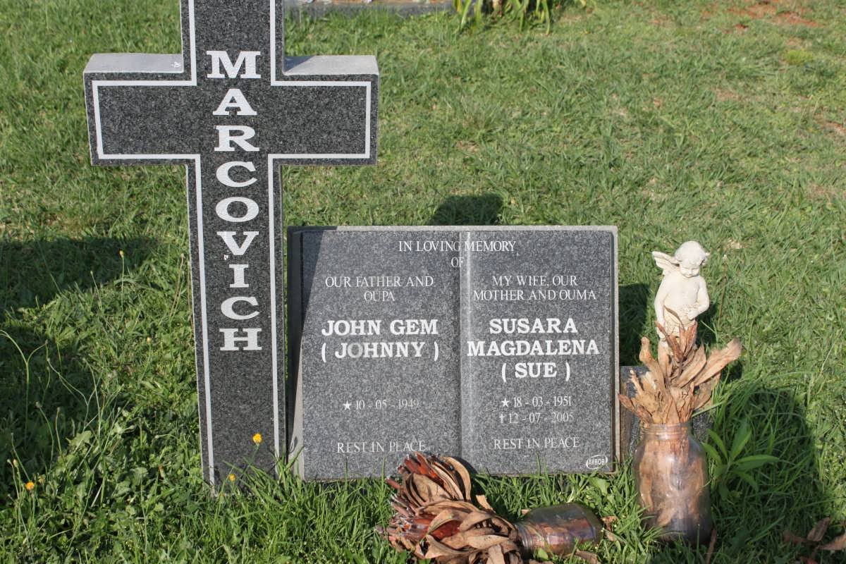 MARCOVICH John Gem 1949- &amp; Susara Magdalena 1951-2005