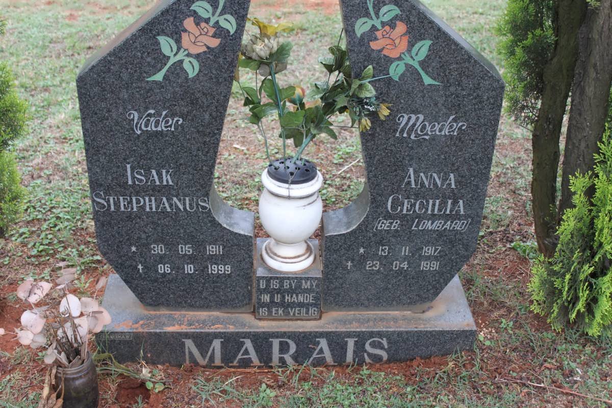 MARAIS Isak Stephanus 1911-1999 &amp; Anna Cecilia LOMBARD 1917-1991