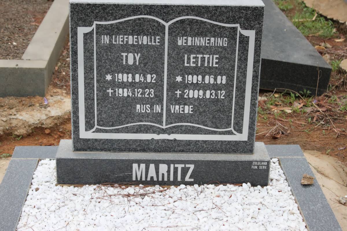 MARITZ Toy 1908-1984 &amp; Lettie 1909-2009