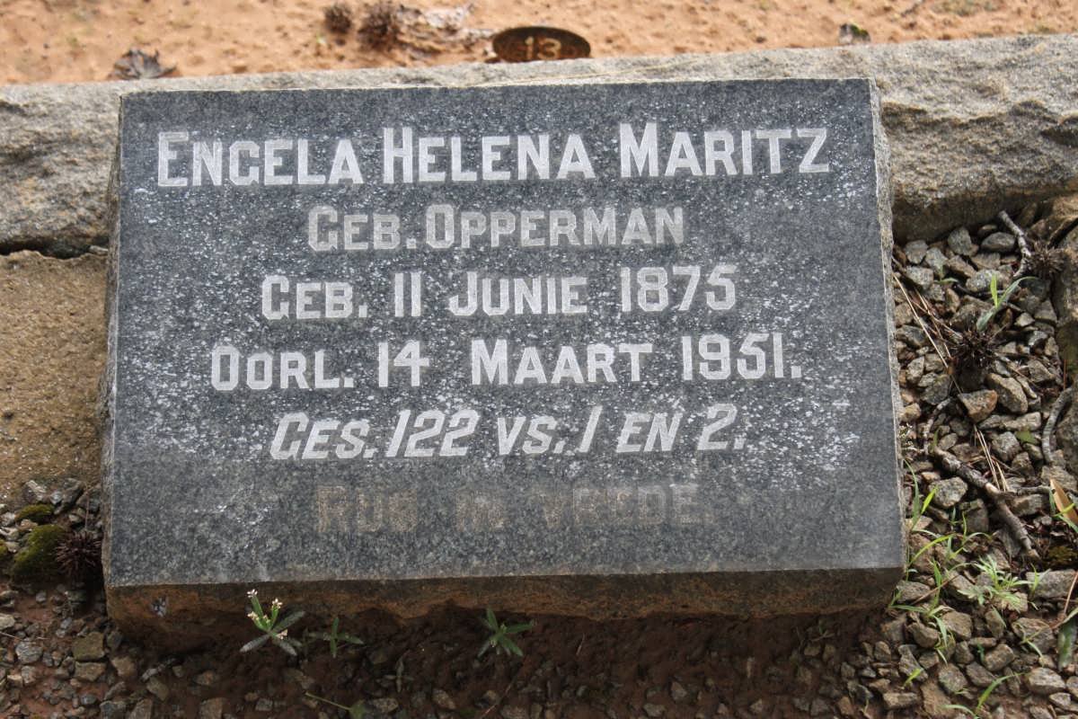 MARITZ Engela Helena nee OPPERMAN 1875-1951