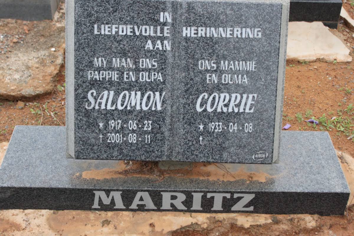 MARITZ Salomon 1917-2001 &amp; Corrie 1933-