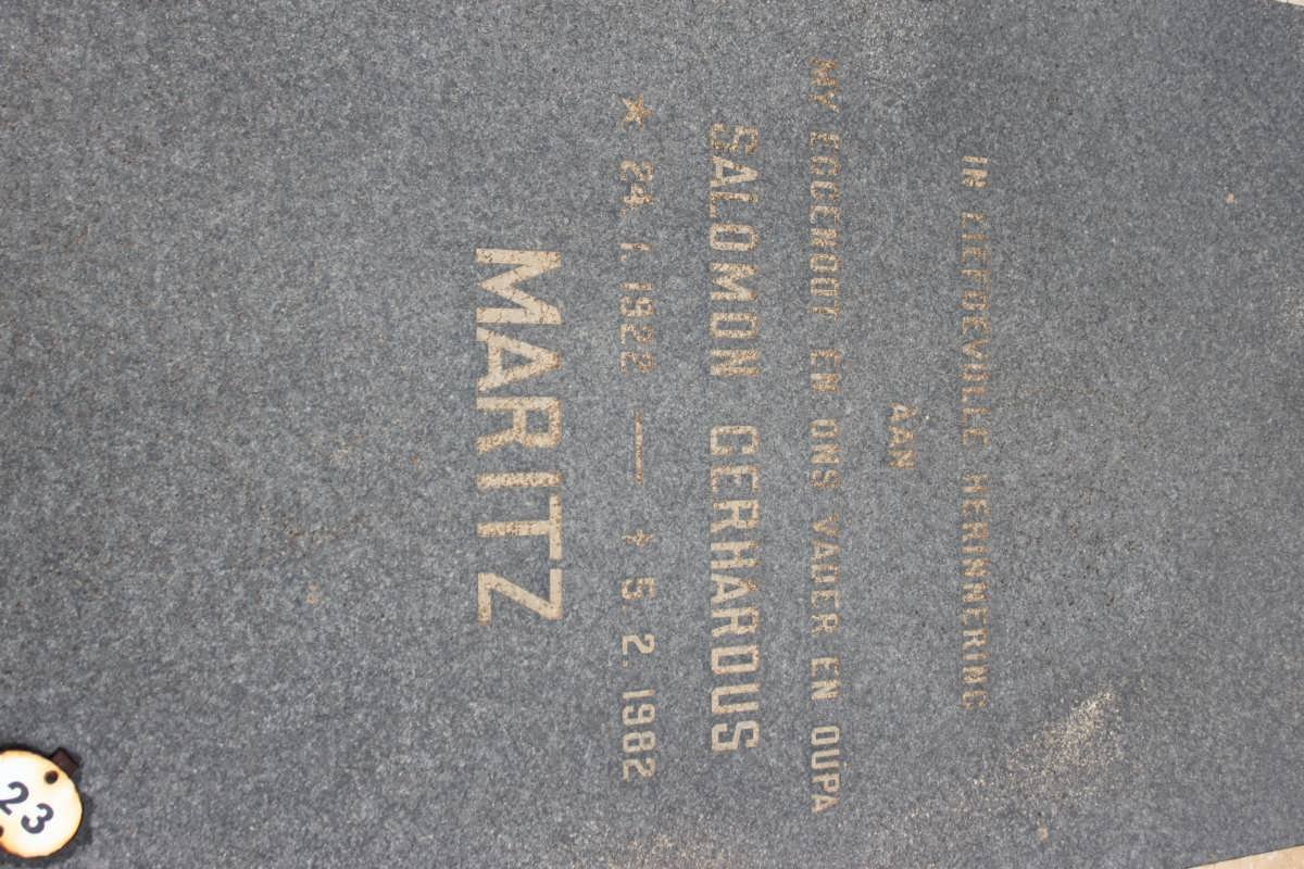 MARITZ Salomon Gerhardus 1922-1982