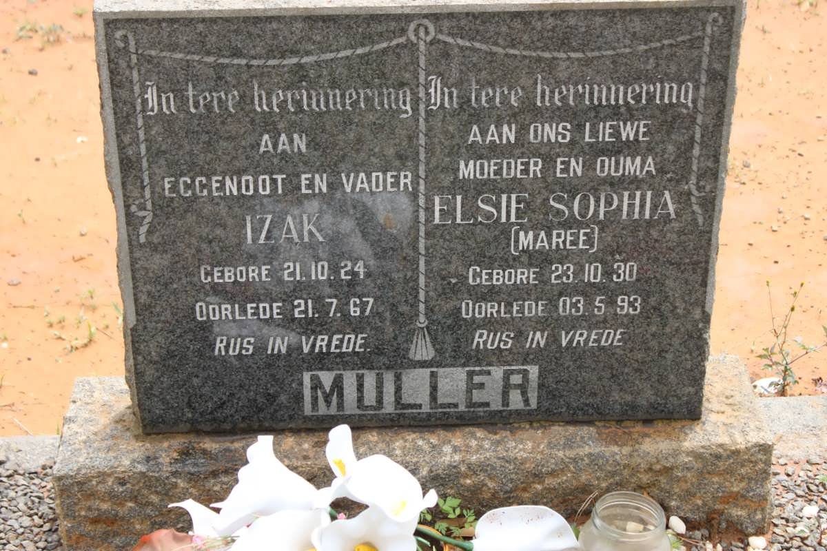 MULLER Izak 1924-1967 &amp; Elsie Sophia MAREE 1930-1993