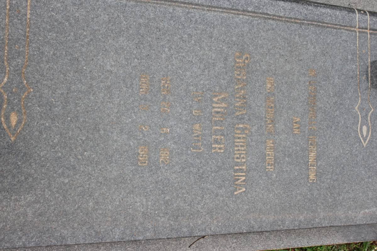 MÜLLER Susanna Christina nee WATT 1912-1990