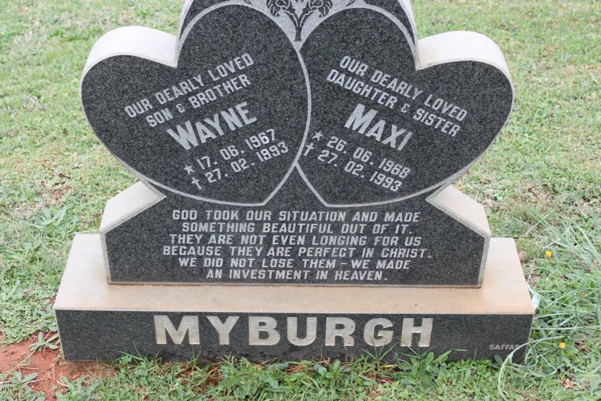 MYBURGH Wayne 1967-1993 &amp; Maxi 1968-1993